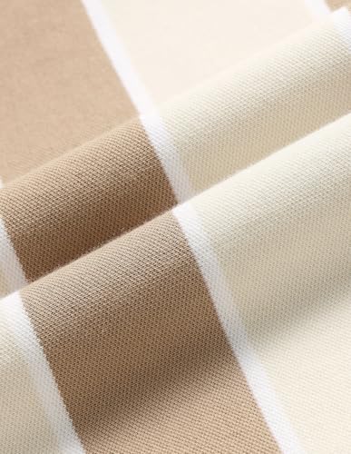 U.S.Polo Association Men's Sotogrande Vertical Striped Polo Shirt (USTSH3417_Beige_XL)