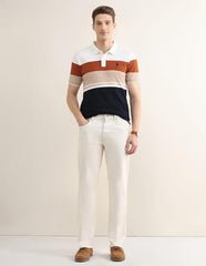 U.S.Polo Association Men's Colourblocked Slim Fit Polo Shirt (USTSH3426_Rust_3XL)