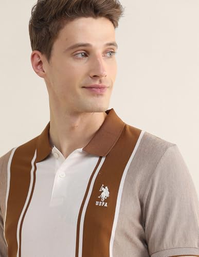 U.S.Polo Association Men's Colourblocked Slim Fit Polo Shirt