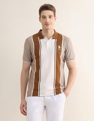 U.S.Polo Association Men's Colourblocked Slim Fit Polo Shirt