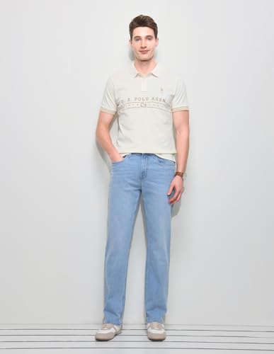 U.S.Polo Association Men's Brand Embroidered Slim Fit Polo Shirt (USTSH3435_Beige_XXXL)