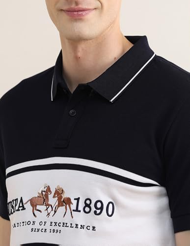 U.S.Polo Association Men's Brand Embroidered Slim Fit Polo Shirt (USTSH3440_Navy_2XL)