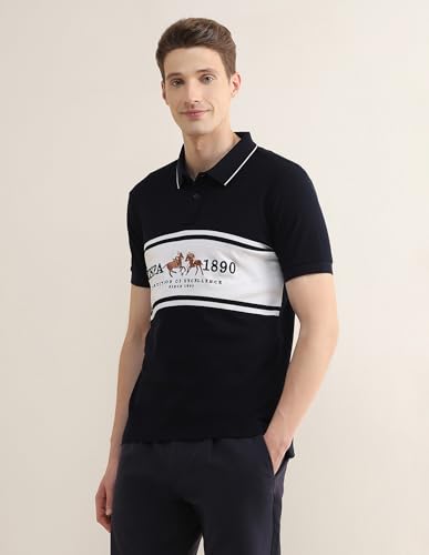 U.S.Polo Association Men's Brand Embroidered Slim Fit Polo Shirt (USTSH3440_Navy_2XL)