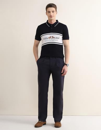 U.S.Polo Association Men's Brand Embroidered Slim Fit Polo Shirt (USTSH3440_Navy_2XL)