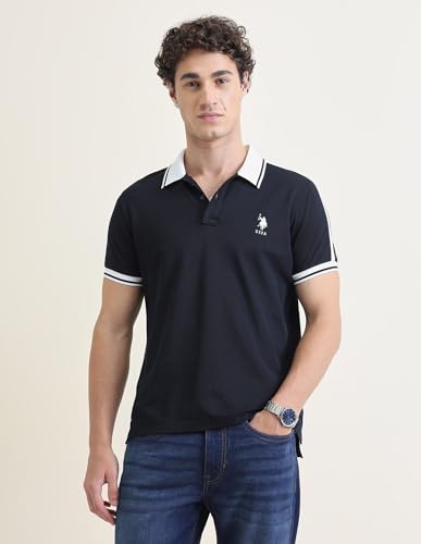 U.S.Polo Association Men's Solid Slim Fit Polo Shirt
