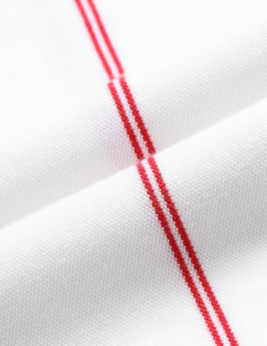 U.S.Polo Association Men's Vertical Striped Slim Fit Polo Shirt (USTSH3491_White_XL)