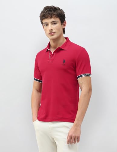 U.S.Polo Association Men's New Port Marina Solid Polo Shirt (USTSH3501_Red_3XL)