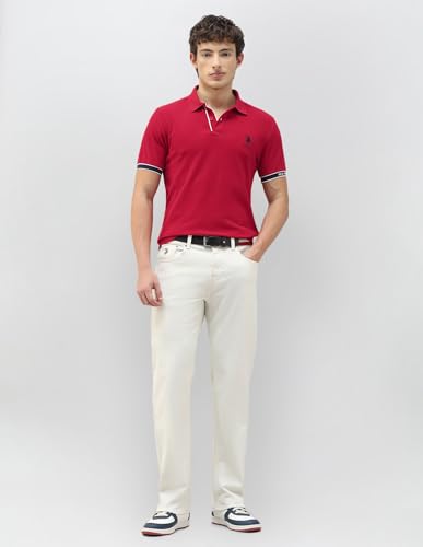 U.S.Polo Association Men's New Port Marina Solid Polo Shirt (USTSH3501_Red_3XL)