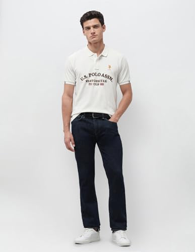 U.S.Polo Association Men's Brand Embroidered Slim Fit Polo Shirt (USTSH3503_Off White_3XL)