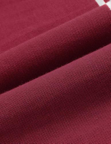 U.S.Polo Association Men's Vertical Striped Slim Fit Polo Shirt (USTSH3533_Maroon_L)