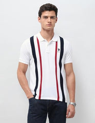 U.S.Polo Association Men's Vertical Striped Slim Fit Polo Shirt (USTSH3539_White_3XL)