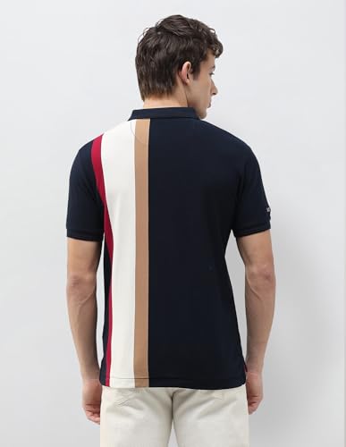 U.S.Polo Association Men's Colourblocked Slim Fit Polo Shirt (USTSH3540_Navy_M)