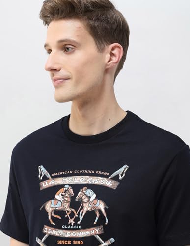 U.S. Polo Assn. Denim Co. Men's Motel On The Coast Muscle Fit T-Shirt (UDTSH4027_Navy_L)