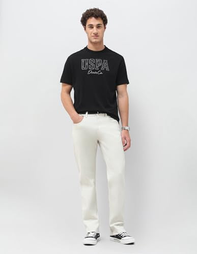 U.S. Polo Assn. Denim Co. Men's Brand Embroidered Slim Fit T-Shirt (UDTSH4031_Black_XL)