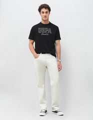 U.S. Polo Assn. Denim Co. Men's Brand Embroidered Slim Fit T-Shirt (UDTSH4031_Black_XL)