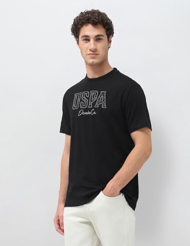 U.S. Polo Assn. Denim Co. Men's Brand Embroidered Slim Fit T-Shirt (UDTSH4031_Black_XL)