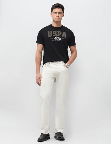 U.S. Polo Assn. Denim Co. Men's Brand Printed Slim Fit T-Shirt (UDTSH4042_Black_L)