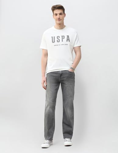 U.S. Polo Assn. Denim Co. Men's Textured Brand Printed Motel On The Coast T-Shirt (UDTSH4049_Ivory_L)