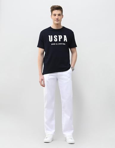 U.S. Polo Assn. Denim Co. Men's Textured Brand Printed Motel On The Coast T-Shirt (UDTSH4050_Navy_S)