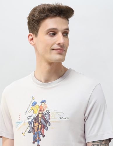 U.S. Polo Assn. Denim Co. Men's Motel On The Coast Slim Fit T-Shirt (UDTSH4060_Light Grey_L)