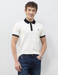 U.S. Polo Assn. Denim Co. Men's Textured Slim Fit Polo Shirt (UDTSH4099_Ivory_L)