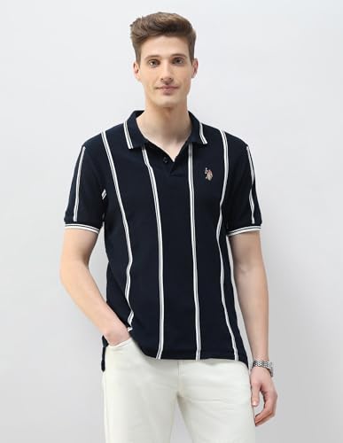 U.S. Polo Assn. Denim Co. Men's Motel On The Coast Muscle Fit Polo Shirt (UDTSH4120_Navy_L)