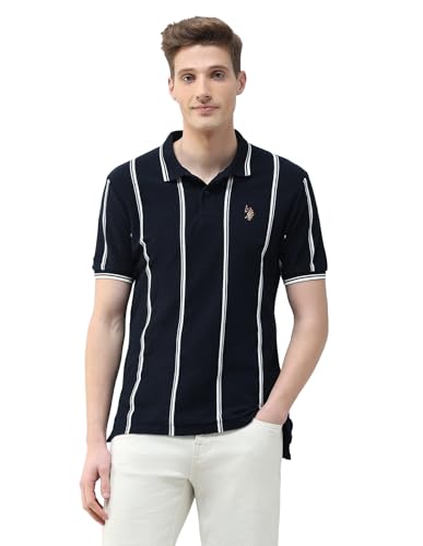 U.S. Polo Assn. Denim Co. Men's Motel On The Coast Muscle Fit Polo Shirt (UDTSH4120_Navy_L)