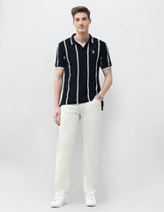 U.S. Polo Assn. Denim Co. Men's Motel On The Coast Muscle Fit Polo Shirt (UDTSH4120_Navy_L)