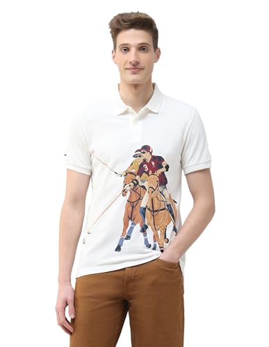 U.S. Polo Assn. Denim Co. Men's Graphic Brand Printed Motel On The Coast Polo Shirt (UDTSH4146_Ivory_S)