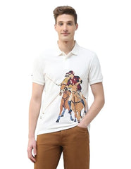U.S. Polo Assn. Denim Co. Men's Graphic Brand Printed Motel On The Coast Polo Shirt (UDTSH4146_Ivory_S)