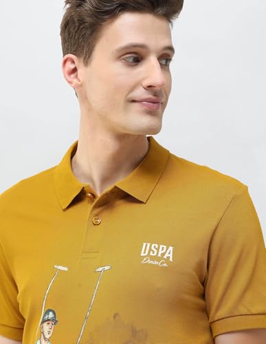 U.S. Polo Assn. Denim Co. Men's Motel On The Coast Muscle Fit Polo Shirt (UDTSH4152_Mustard_L)