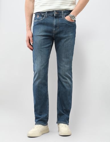 U.S. Polo Assn. Denim Co. Men's Harold Slim Straight Fit Stone Washed Jeans