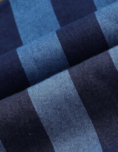 USPA Kids Boys Vertical Striped Twill Weave Shirt (UKSHT1900_Navy_10-11 Y)