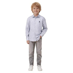 USPA Kids Boys Paisley Printed Satin Shirt (UKSHT2026_White_2-3 Y)
