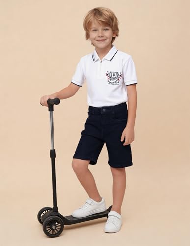 USPA Kids Boys Mid Rise Regular Fit Shorts (UKSRT0578_Dark Blue_2-3 Y)
