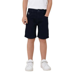 USPA Kids Boys Mid Rise Regular Fit Shorts (UKSRT0578_Dark Blue_2-3 Y)