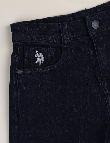 USPA Kids Boys Mid Rise Regular Fit Shorts (UKSRT0578_Dark Blue_2-3 Y)