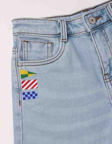 USPA Kids Boys Mid Rise Regular Fit Denim Shorts (UKSRT0582_Light Blue_2-3 Y)