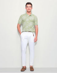 U.S.Polo Association Men's Floral Printed Slim Fit Polo Shirt (USTSH3379_Green_L)