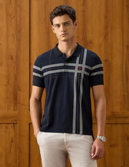 U.S.Polo Association Men's Vertical Striped Slim Fit Polo Shirt (USTSH3472_Navy_3XL)