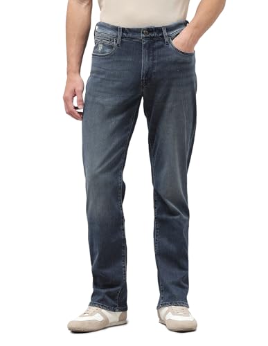 U.S. Polo Assn. Denim Co. Men's Harold Slim Straight Fit Blue Jeans (UDJEN2108_Mid Blue_34)