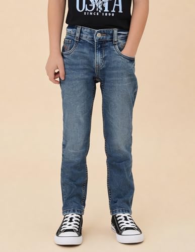 USPA Kids Boys Slim Fit Blue Jeans (UKJEN803_Blue_2-3 Y)