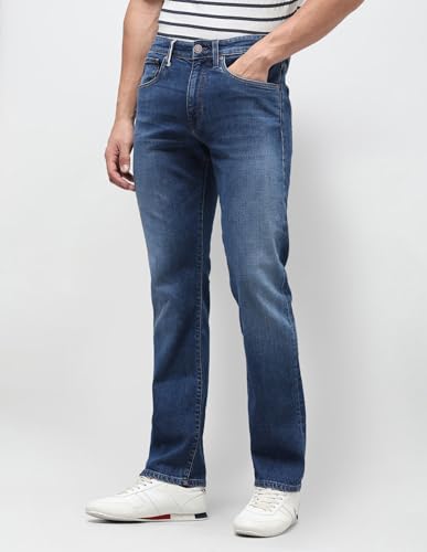 U.S. Polo Assn. Denim Co. Men's Harold Slim Straight Fit Blue Jeans (UDJEN2107_Mid Blue_30)