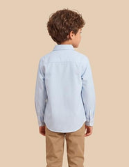 USPA Kids Boys Vertical Striped Oxford Shirt (UKSHT2019_Light Blue_11-12Y)