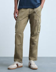Flying Machine Men's Twill Freddie Slim Straight Fit Cargos