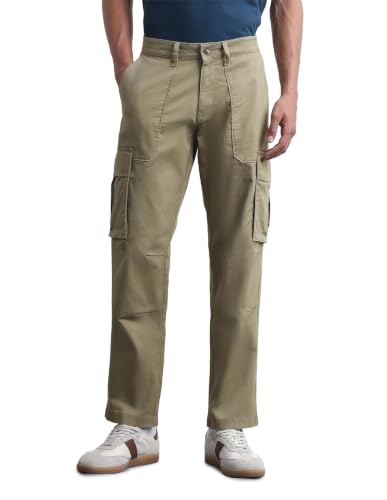 Flying Machine Men's Twill Freddie Slim Straight Fit Cargos