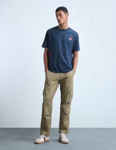 Flying Machine Men's Twill Freddie Slim Straight Fit Cargos