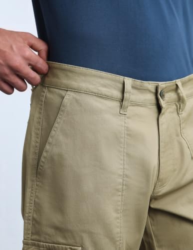 Flying Machine Men's Twill Freddie Slim Straight Fit Cargos