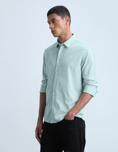 Flying Machine Men's Solid Regular Fit Shirt