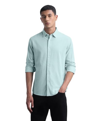 Flying Machine Men's Solid Regular Fit Shirt